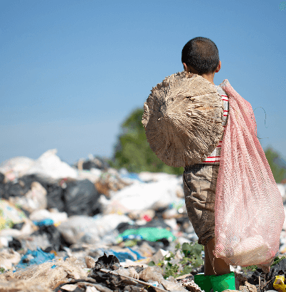filipino child going through trash for survival
